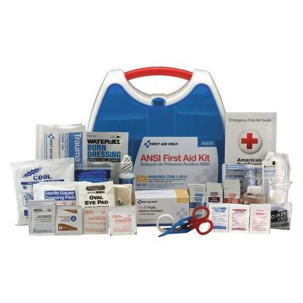 First Aid Kit and Housing, Plastic 238 Components, 50 People Served