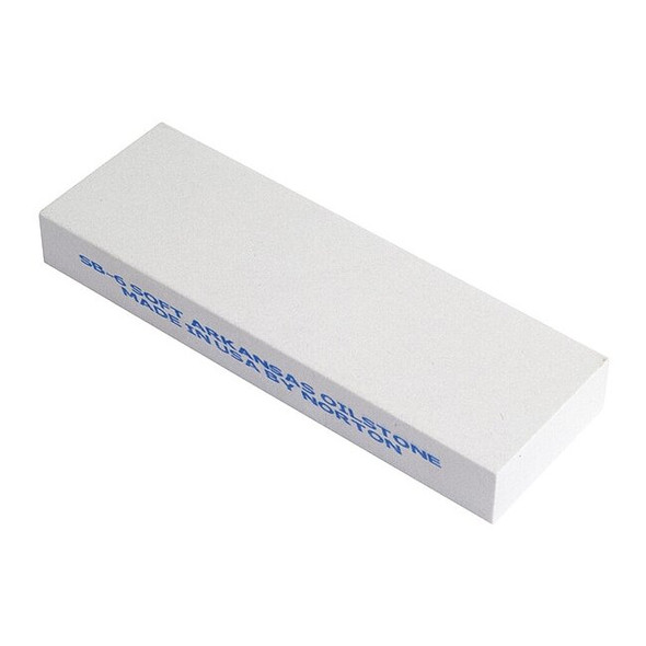 Single Grit Benchstone, 4 in W, 2 in L, 3/4 in H, Hard Arkansas, White