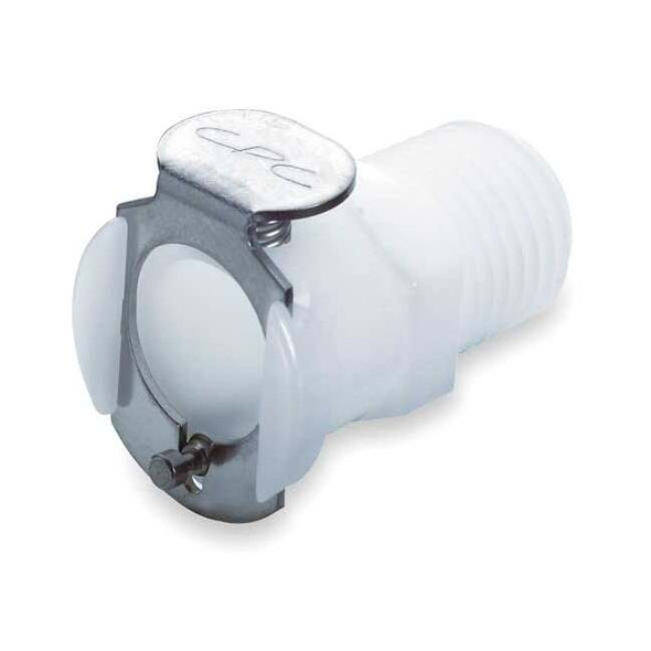 Colder Inline Coupler, Acetal, Shut-Off, MNPT PLCD10004