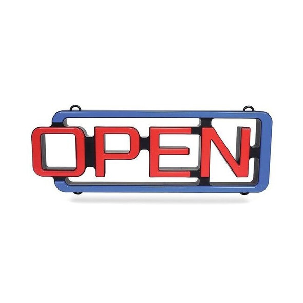 Cm Global LED Open Sign, Red/Blue, 2 13/64 in W, 7 51/64 in H AC-01-RC