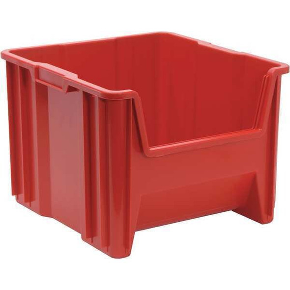 Storage Bin, Polyethylene, Red, 12 1/2 in H, 16 1/2 in W, 17 1/2 in L