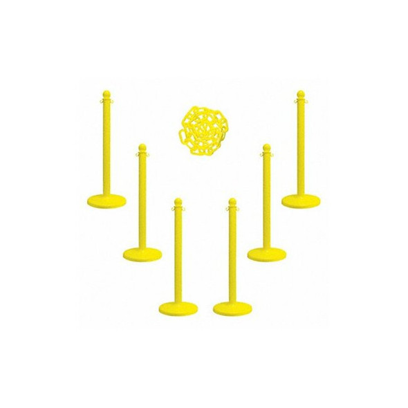 Manufacturer Varies Barrier Post Kit,40" H,Ylw,Plastic Post 71102-6