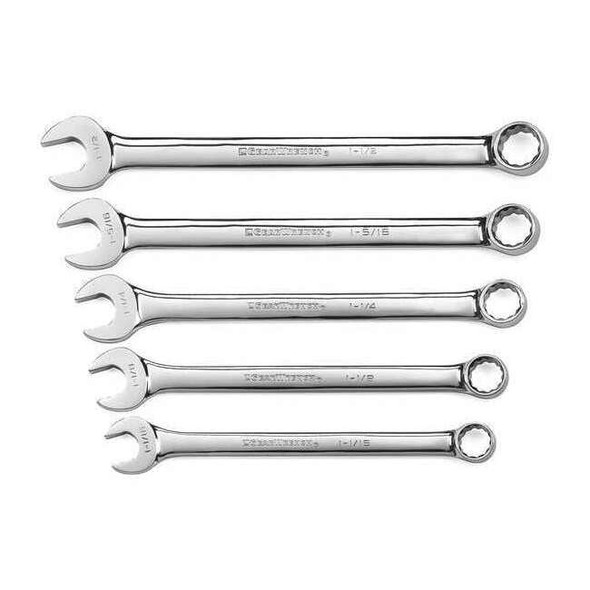 Gearwrench 5 Piece SAE 12 Point Long Pattern Combination Wrench Set 81921