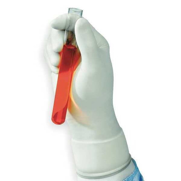 Cleanroom Gloves, 5 ISO Class, Nitrile, 12 in L, 5 mil, Off-White, S, 100 PK