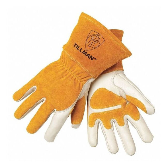 50 Welding Gloves, Gauntlet Cuff, Wing Thumb, Premium Cowhide, S, 1 PR