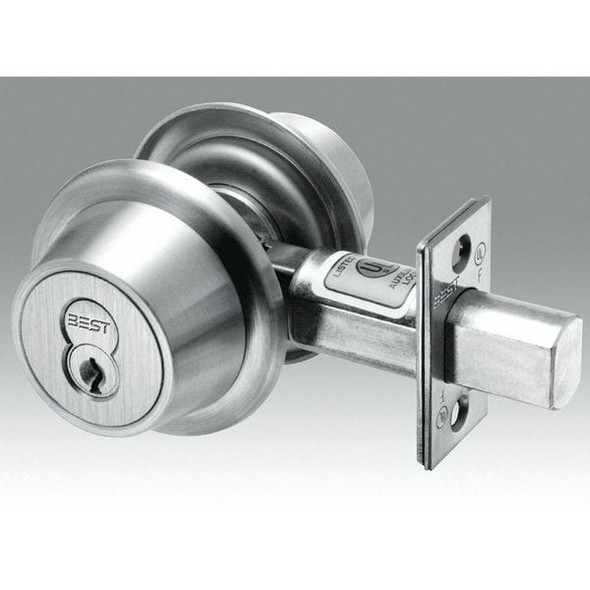 Best Deadbolt,Cylindrical,Satin Chrome 8T37MSTK626