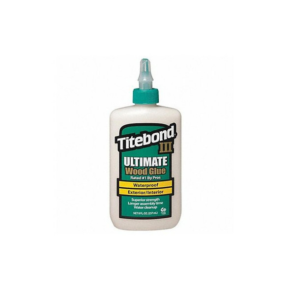 Titebond Wood Glue, III Ultimate Series, Tan, 24 hr Full Cure, 8 oz, Bottle 1413