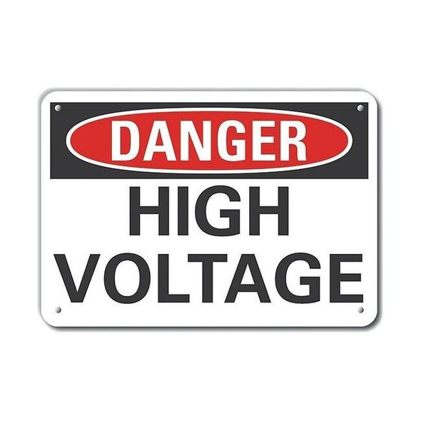 Lyle Refl Alum Danger High Voltage,10"x7", LCU4-0347-RA_10X7 LCU4-0347-RA_10X7