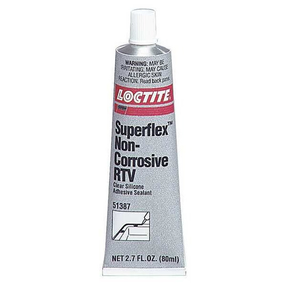 Non-Corrosive Silicone Sealant, 80 mL, Clear, Temp Range -75 to 500 Degrees F