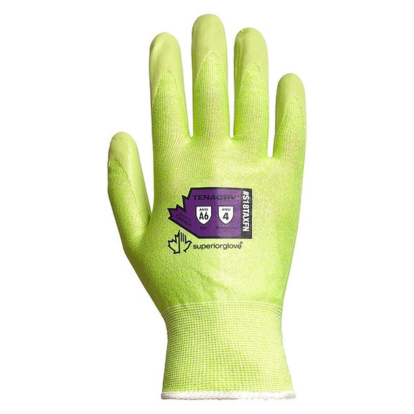 Cut-Resistant Gloves, Cut Level A6 ,Dipped ,Nitrile ,Sandy ,6 1 PR