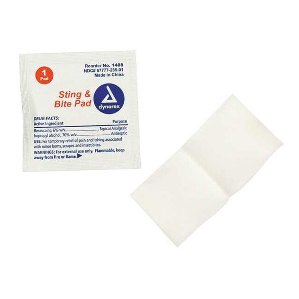 Dynarex Bite and Sting Pads, Kit, Corrugate Case, PK3000 1408