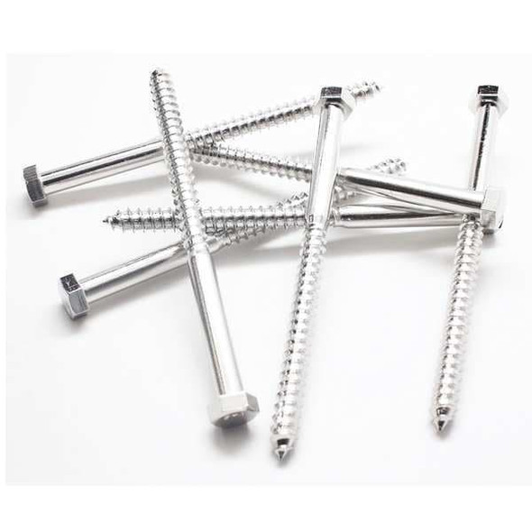 Lag Screw, 1/4 in, 2 in, 18-8 Stainless Steel, NL-19(SM) Hex External Hex Drive, 25 PK