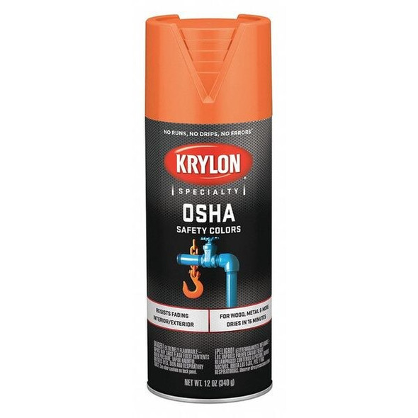 Krylon Spray Paint, Safety Orange, Gloss, Solvent, 12 oz K02410777