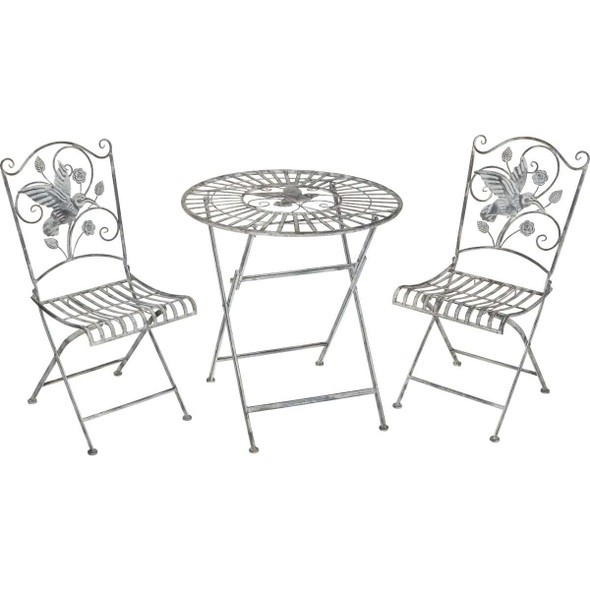Alpine 3-Piece Hummingbird Foldable Floral Bistro Set BVK670A