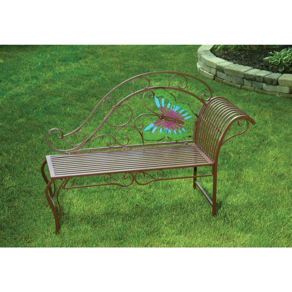 Alpine 56 In. L. Metal Butterfly Garden Chaise Lounge BVK684 869975