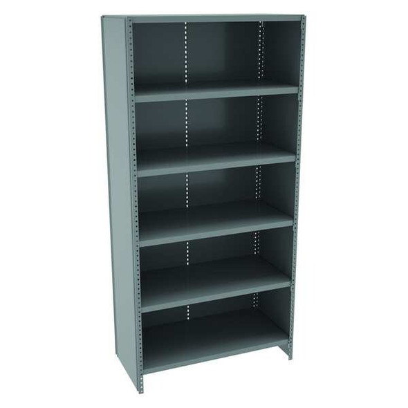 Metal Shelving Unit, 18"D x 36"W x 75"H, 5 Shelves, Carbon Steel