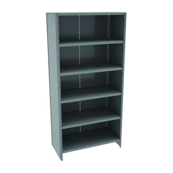 Metal Shelving Unit, 18"D x 36"W x 75"H, 5 Shelves, Carbon Steel