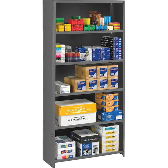 Tennsco Metal Shelving Unit, 18"D x 36"W x 75"H, 5 Shelves, Carbon Steel ESPC-6-1836