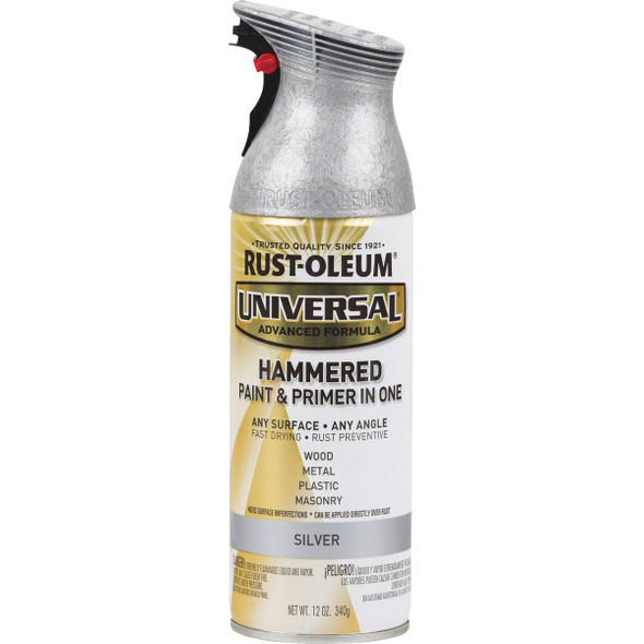Rust-Oleum Universal 12 Oz. Hammered Silver Paint 245219