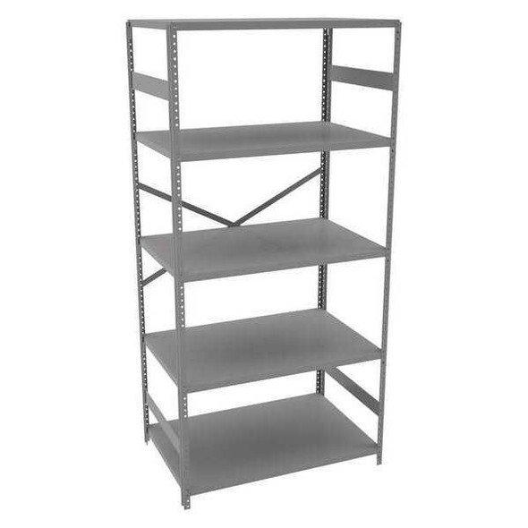Metal Shelving Unit, 24"D x 36"W x 75"H, 5 Shelves, Carbon Steel