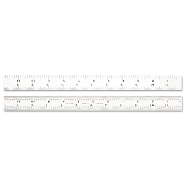 Steel Rule, 12 in, 4R, Steel, Full-Flexible