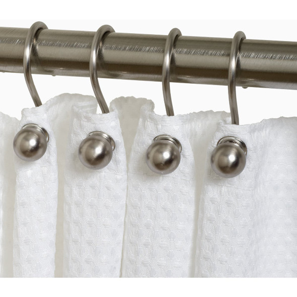 Zenna Home Brushed Nicklel Aluminum Shower Shower Curtian Ball Hook (12-Count) BH04ALBNL 474536