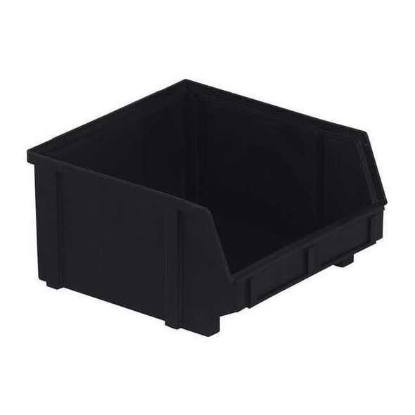 Hang & Stack Storage Bin, Plastic, Black, 5 in H, 8 7/8 in W, 9 3/8 in L