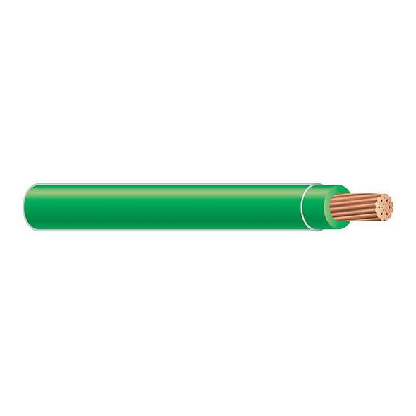 XHHW Building Wire, Copper, 14 AWG, 1C, Green, Stranded, 500 ft