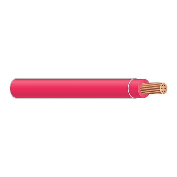 THHN Building Wire, Copper, 10 AWG, 1C, Red, Stranded, 1250 ft