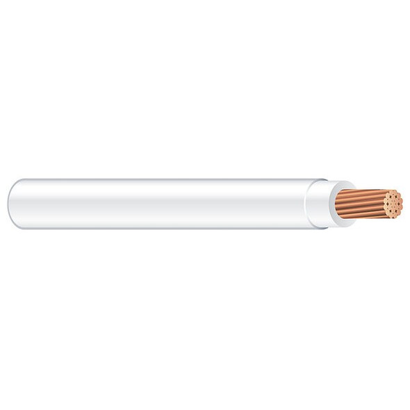 XHHW Building Wire, Copper, 12 AWG, 1C, White, Stranded, 500 ft