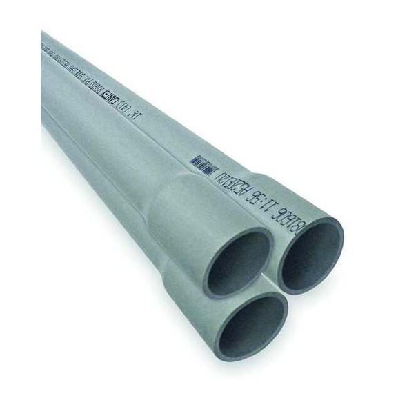 Cantex Non-Metallic Conduit, Schedule 40, 3 in Trade Size, 10 ft, PVC A52DA12