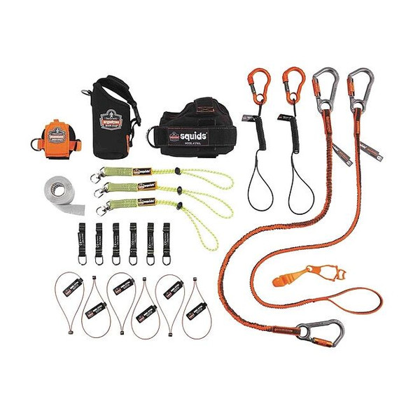 Ergodyne Tool Tethering Kit, Black/Green/Orange, Length: 48 in 3185