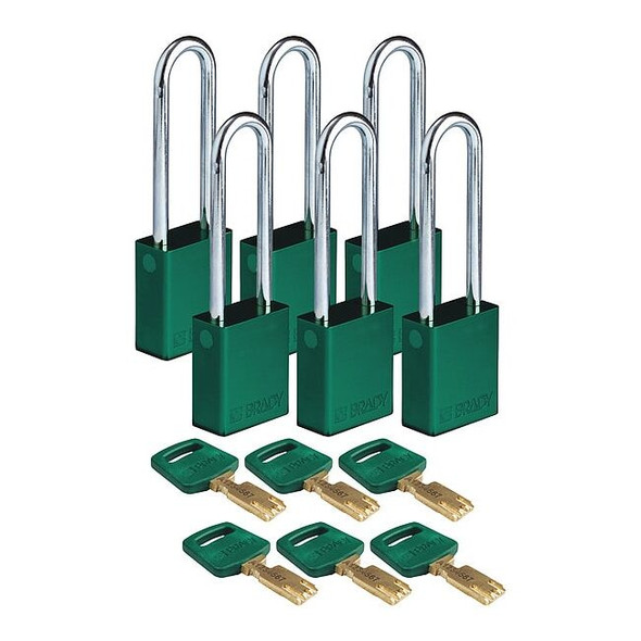 Brady ALU-GRN-76ST-KA6PK