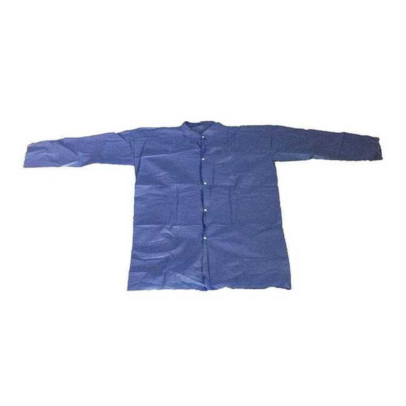 Condor Disposable Lab Coat, Polypropylene, Snaps Closure, Blue, XL, 25 PK