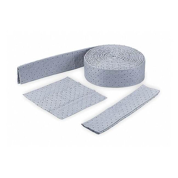 Sorbent Roll, 7 gal, 15 in x 50 ft, Universal, Gray, Polypropylene