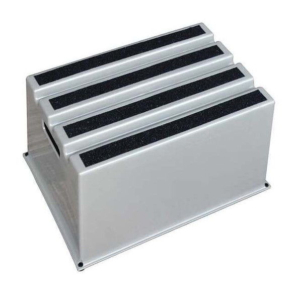 Box Step, 1 Steps, 500 lb Load Capacity, 12 in Overall Height, Plastic, Gray