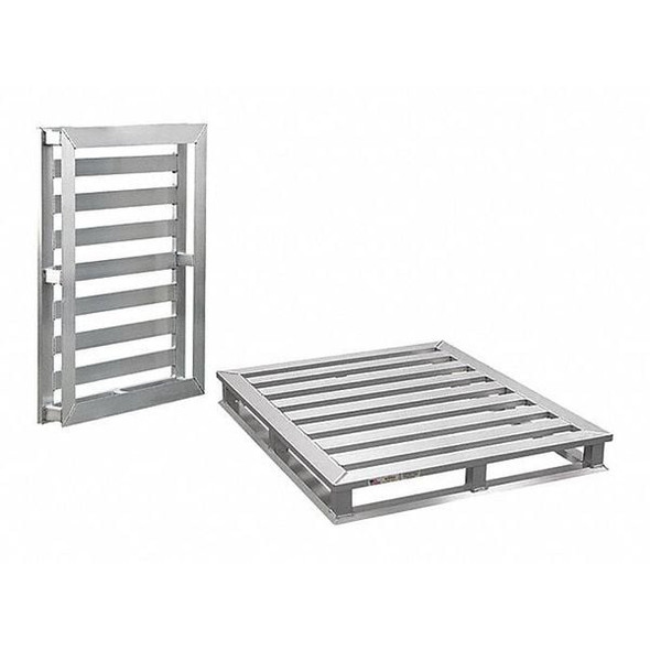 Aluminum Pallet, 48 in L, 40 in W, 5 1/4 in H, 5,000 lb Dynamic