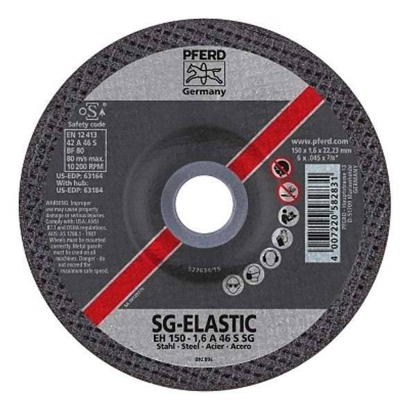 SGP-INOX Depressed Center SGP Cut-Off Wheel, 6 in dia, 0.045 in Thick, 7/8 in Arbor, 46 Grit