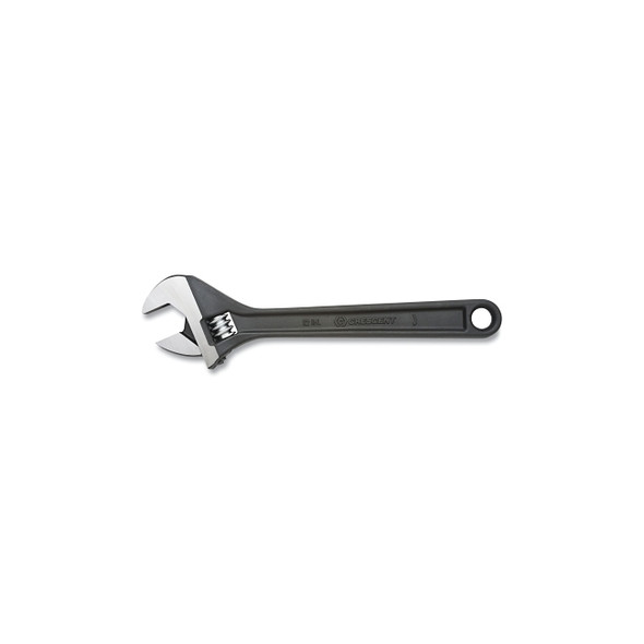Black Oxide Adjustable Wrench, Polished Face, 10 in Overall L, 1.13 in Opening, SAE/Metric