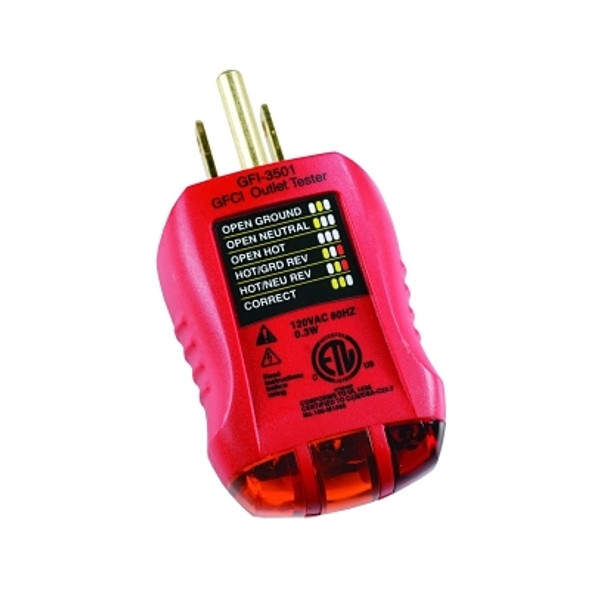 Ground Fault Receptacle Tester and Circuit Analyzer, 120 VAC