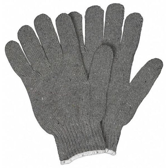 Mcr Safety Knit Gloves, Gray, L, 12 PK 9507L