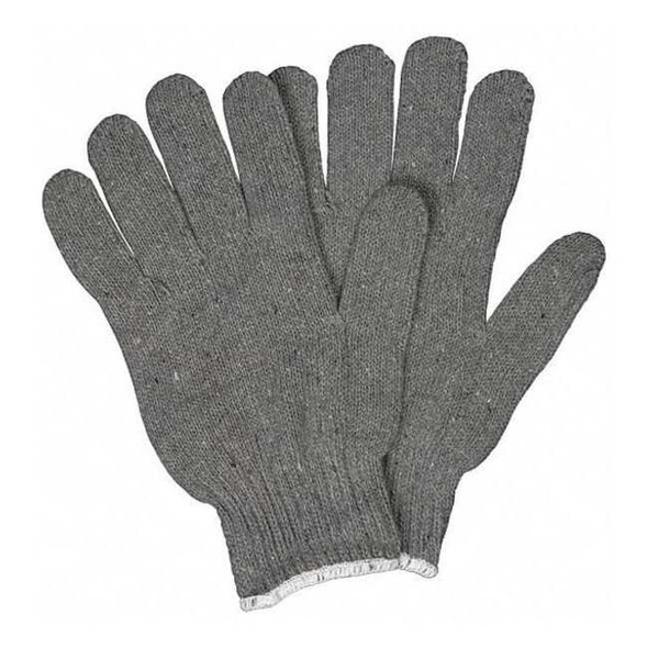 Mcr Safety Knit Gloves, Gray, L, 12 PK 9507L