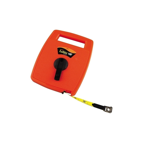 Hi-Viz® Linear Measuring Tape,  1/2 in x 100 ft, SAE, Single Sided, Orange