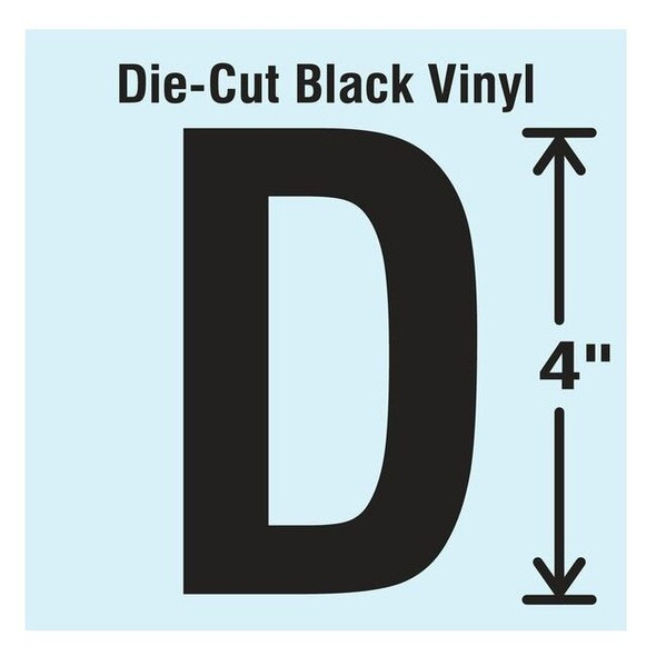 Stranco LetterLabel,Vinyl,4inH,2-1/4inW,PK10 DBV-4-D-10