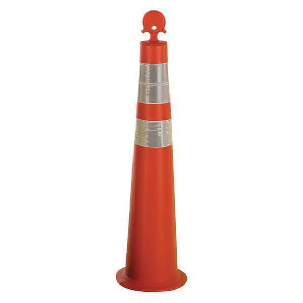 Channelizer Cone, HDPE, High-Intensity Prismatic, 42" Height, 3 lb, Orange