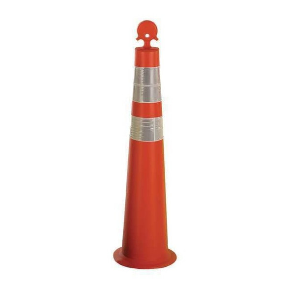 Channelizer Cone, HDPE, High-Intensity Prismatic, 42" Height, 3 lb, Orange