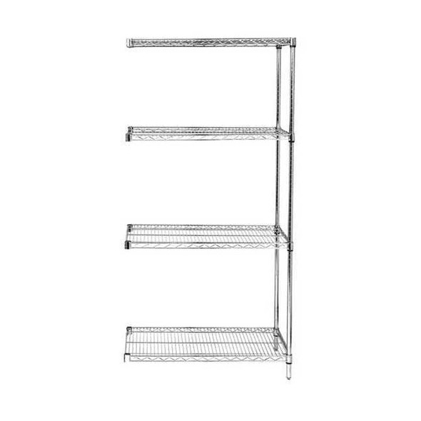 Manufacturer Varies Wire Shelving, 24"D x 48"W x 54"H, 4 Shelves, Chrome 45VX62