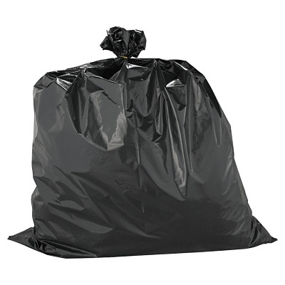 Trash Can Liners with Recycled Plastic, 33 gal, 2.5 mil, 33 in W X 40 in H, Black