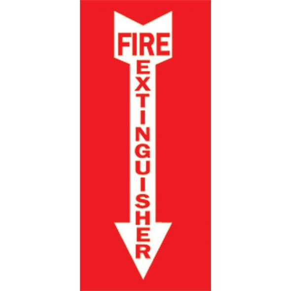 Brady® "Fire Extinguisher" w/ Arrow Vinyl Sign