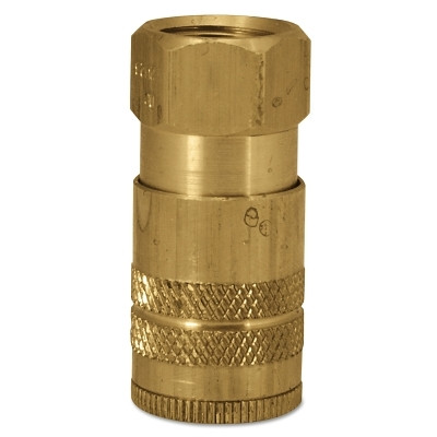 Air Chief Industrial Semi-Auto Coupler, Pipe Thread, 1/4 in Body Size, 3/8 in (NPT) F, Brass